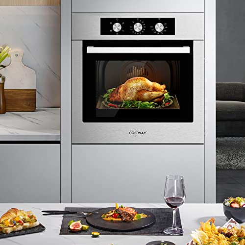 COSTWAY 24" Single Wall Oven, Electric Builtin Wall Oven with 2.47 Cu