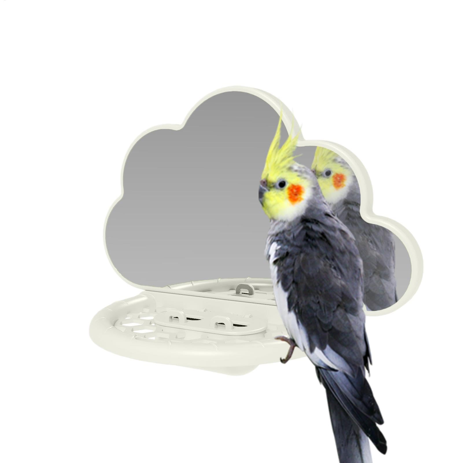 Specchio Per Gabbia Uccelli In Acrilico Con Corda - Giocattolo Per Pappagalli - Foto 5