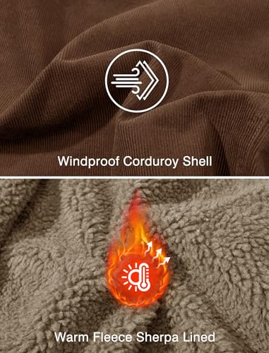 EKLENTSON Men's Corduroy Jackets Sherpa Lined Winter Coats Thermal Warm Fleece Jacket Casual Lapel Trucker Jackets3