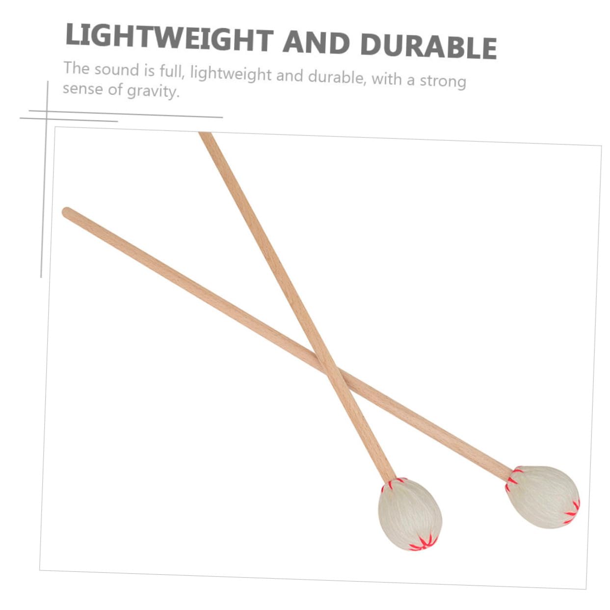 TOYANDONA 2 Stück Professionelle Marimba Hämmer Trommelschlägel aus Robustem Ahornholz mit Langem Griff für Schlaginstrumente