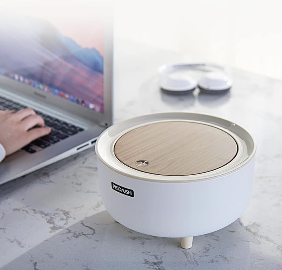 Miniatura 8 de Faubourg - Mini bote de basura de escritorio, organizador de mostrador de baño con tapa abierta, soporte para aperitivos de cocina, plástico, para