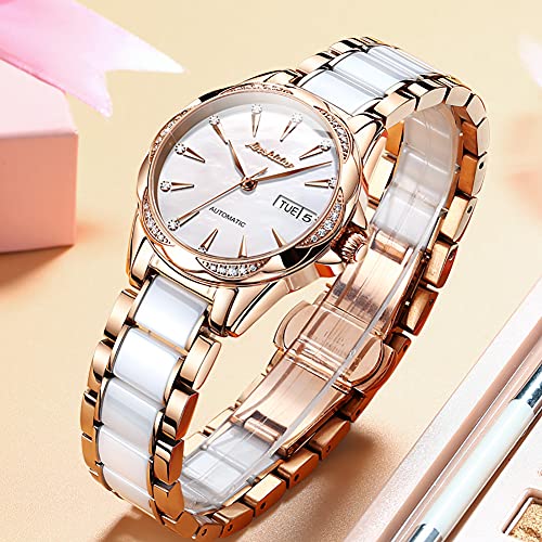 Image of OLEVS Watches Women with Date Silver Stainless Steel Luxury Ladies Watches with Small Writs Diamond Watches for Women Waterproof Elegant Dress Quartz Analog Women's Wrist Watches Reloj de Mujer