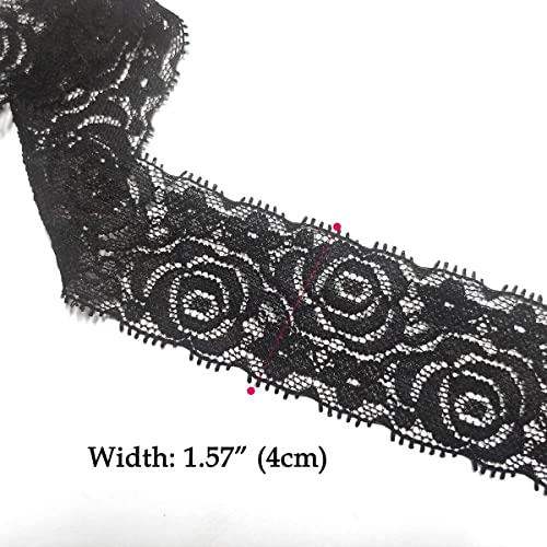 Levylisa 19 Yards 1.57 Inches Lace Fabric Stretch Elastic Wide Trim Lace Ribbon For Crafts Rustic Wedding Decorations Hair Bow Making And Gift Wrapping #TOP3
