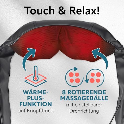 VITALmaxx Shiatsu Nackenmassagegerät | Massagegerät für Schultern, Nacken, Rücken, Beine | Massage mit Wärmefunktion… – Ansicht 2