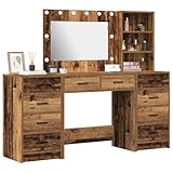 vidaXL Mesa de tocador con cajón 3 pcs Marrón 40 x 41 x 135 cm