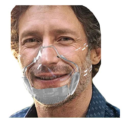 Mundschutz Transparent Gesichtsschutz Plexiglas Winddicht Staubdicht Gemütlich Mode Elegant (Grau)