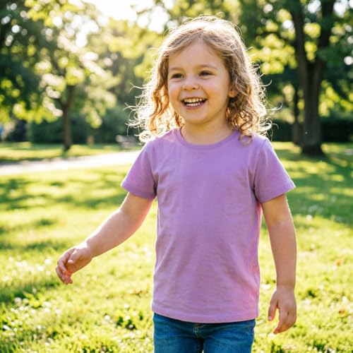 Image of Girls /Kids /Toddlers Crew Neck Cotton T-Shirts Short Sleeve Summer Basic Tops（Age 2-12Y）