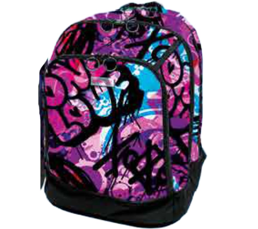 TINTA UNITA ZAINO GIRL LILLA CON ASTUCCIO 3 ZIP COMPLETO DI COLORI
