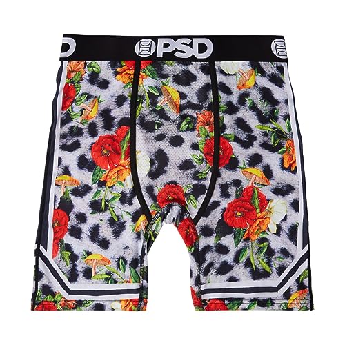PSD Men's Striped Floral Fur Boxer Briefs, Multi, L3