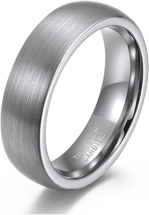 Basic 4mm/6mm/8mm Silver/Black/Gold Tungsten Carbide Ring Wedding Band for Men Women Matte Finish Comfort Fit Size 5.5-12
