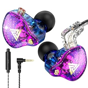 QKZ AK6 Pro Wired IEM for Gaming Earbuds with MIC, in Ear Monitor Headphones, Deep Bass Sound, 1DD 10mm Dynamic Driver, IEM for Music Video Calling(Colors)