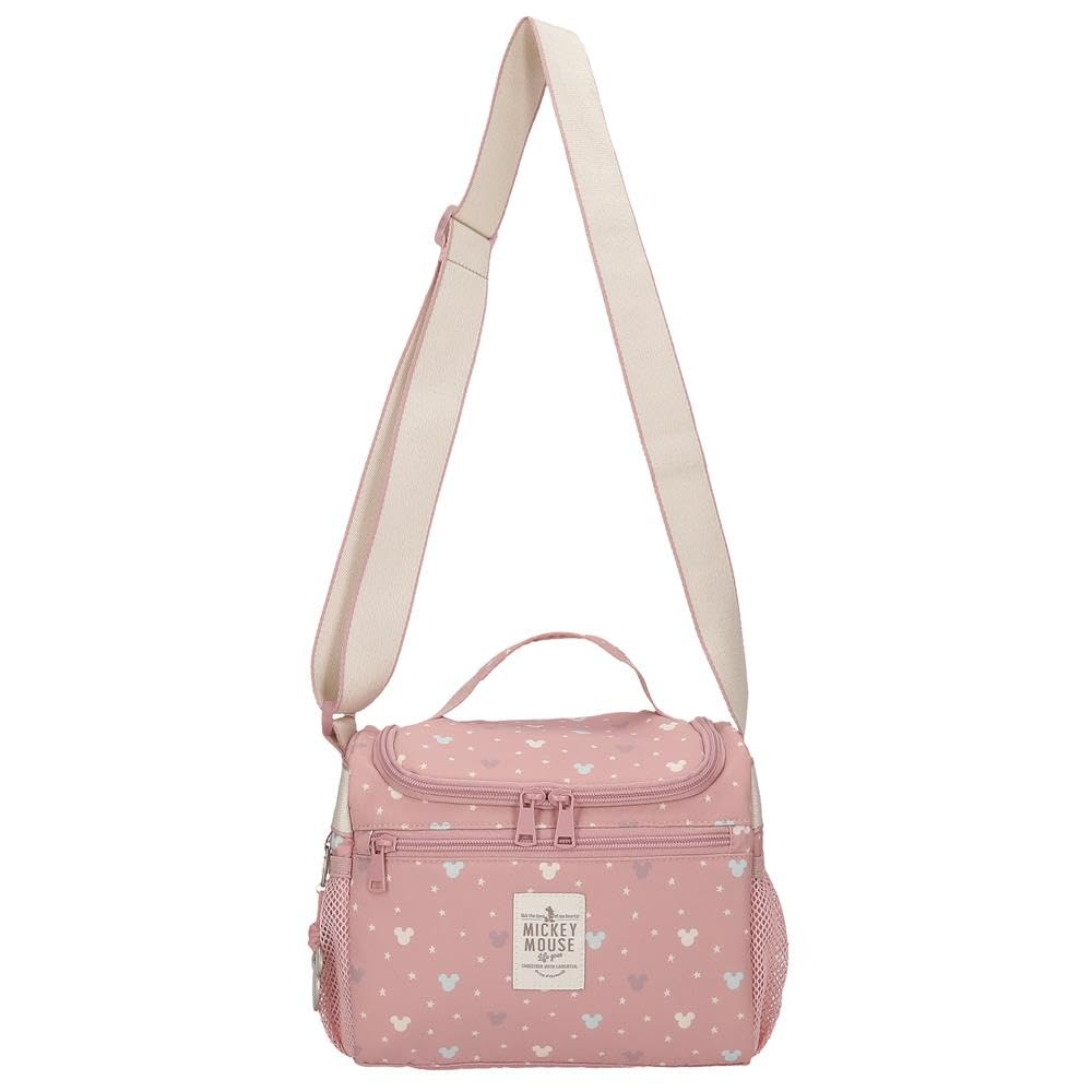 Joumma Disney Luma Mickey Bandolera Porta Merienda Infantil para Guardería y Colegio, Bolsa Térmica con Bandolera Ajustable para Mamás y Niñas, 25x19x17 cm