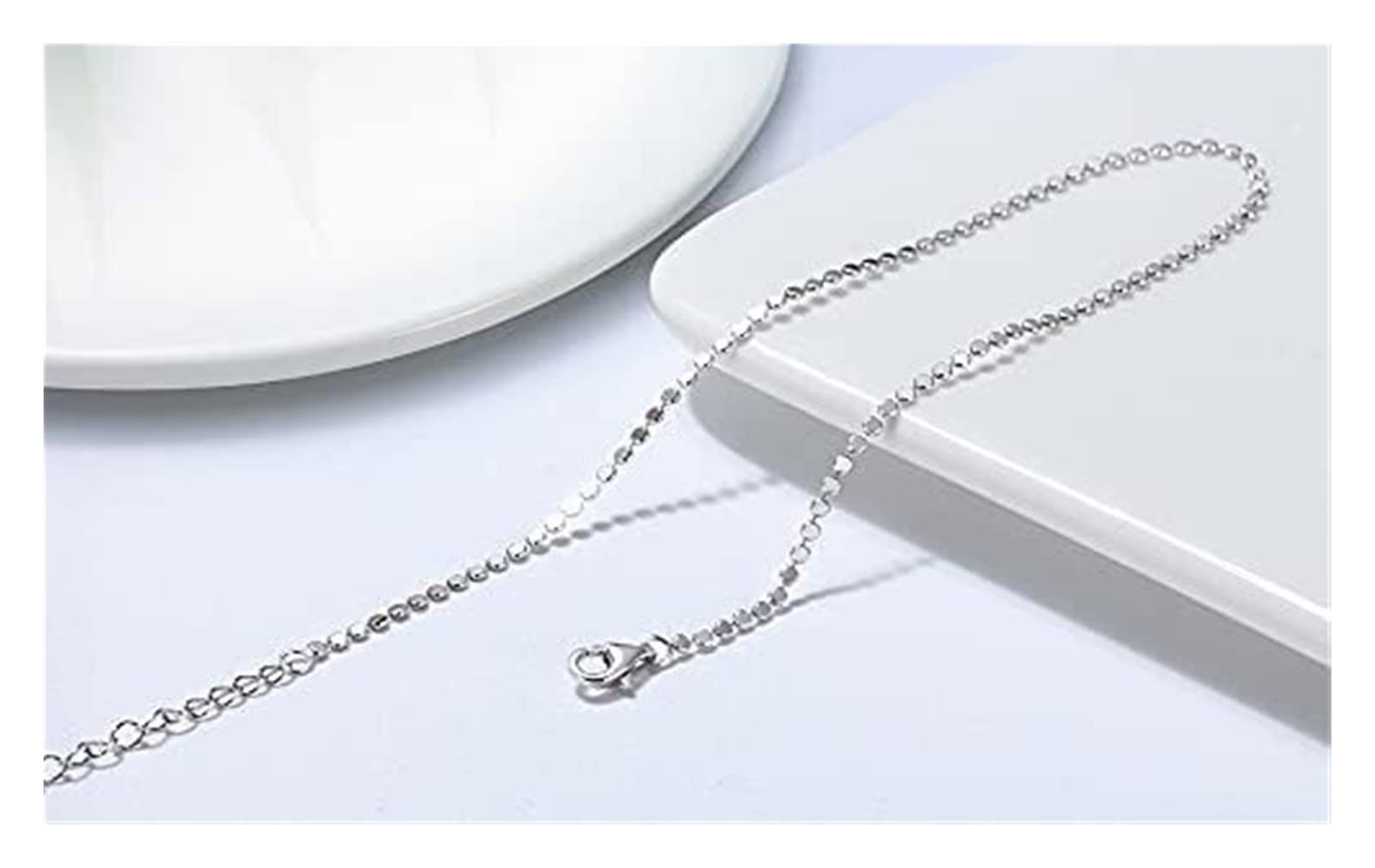 HLTYGWX Braccialetti alla Caviglia Estiva Cavigliera a Catena in Argento Sterling con Perline Piatte per cavigliere da Ragazza per Gioielli da Spiaggia per Feste in Spiaggia