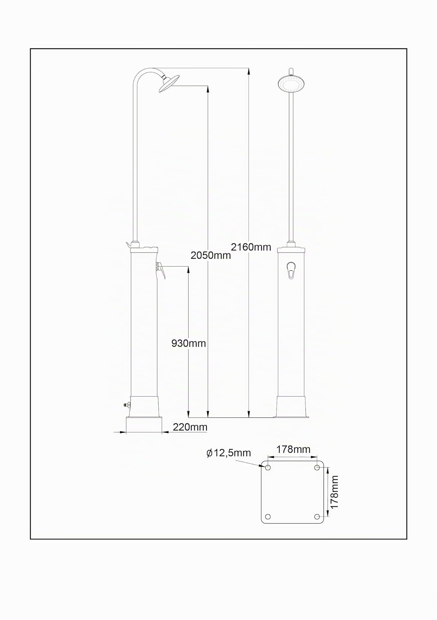 Speedshower 49010 - Doccia solare con serbatoio in PVC da 20 l, rubinetto miscelatore a leva singola
