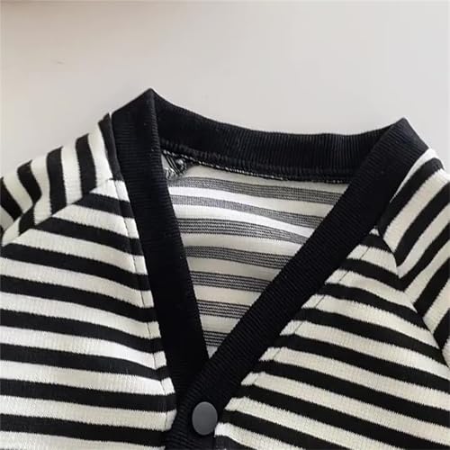 Toddler Kids Striped Knitted Cardigan Girls Boys Cute Casual Button down Jacket Coats with Pocket Fall Winter Fashion Clothes2