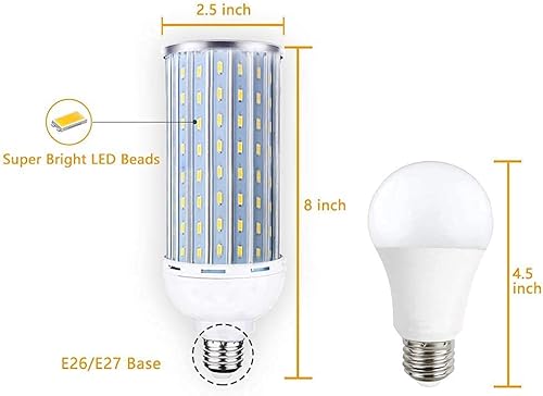 Miniatura 2 de Intpro 80 W LED bombilla de forma maíz, 6000LM E26E27 6000 K 85 V 265 V de brillante luz para interior o gran área, garaje, granero, taller
