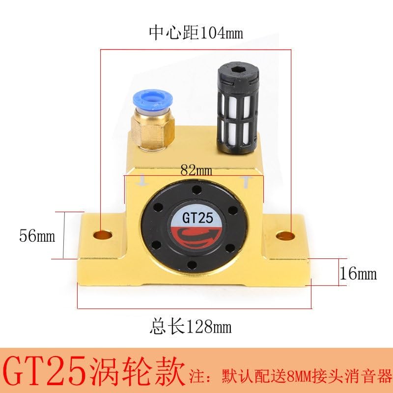 Gt10/25/2016 air Piston Pneumatic Vibrator Oscillation Turbine Vibrator Cylinder air Hammer Stainless Steel(GT25 Turbine Driven Type)