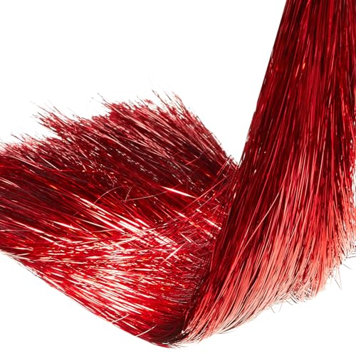 Carámbanos de oropel rojo para árbol de Navidad decoración de aluminio brillante para fiestas y bodas 2