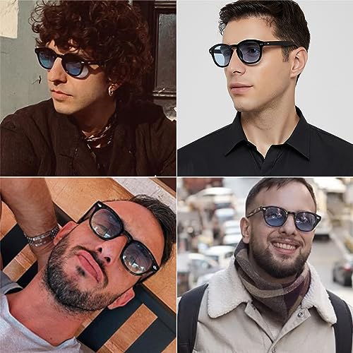 Retro Round Oval Sunglasses For Men Women Trendy Vintage Circle Glasses Tint Lens Colorful See Through UV400 Eyewear3