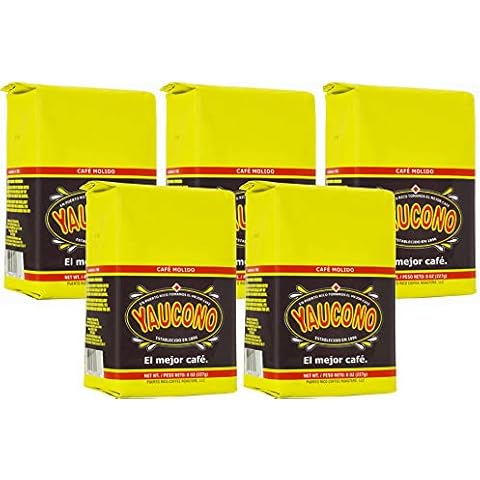 Yaucono Ground Coffee Bagged, 8 Ounce (Pack of 5) Cover