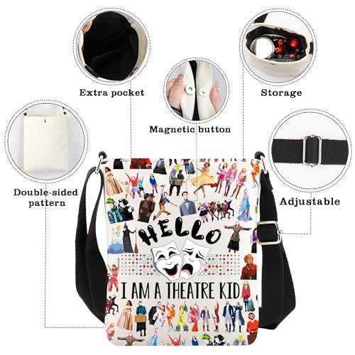 CMNIM Musical Gifts Hello I Am a Theatre Kid Crossbody Bag Musical Theatre Lover Gifts for Theater Nerd Actress3