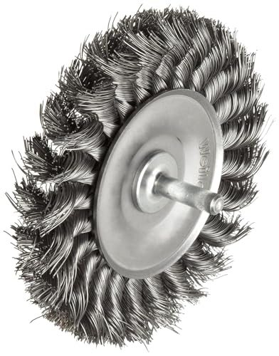 Weiler 17687 4" Stem-Mounted Knot Wire Wheel, .014" Steel Fill, 1/4" Stem, Made in the USA (Pack of 5)