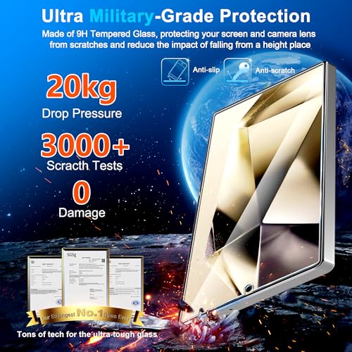 Image of firtstnow 3 Pack Screen Protector for Samsung Galaxy S25 Ultra 6.9 Inch, 9H Tempered Glass, Ultrasonic Fingerprint Unlock, Case Friendly Tempered Glass Screen Protector for Samsung Galaxy S25 Ultra