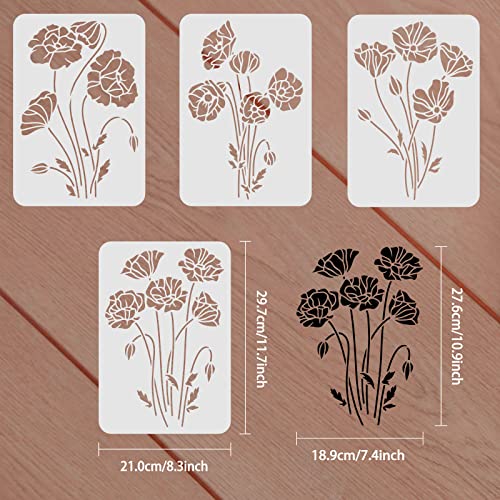 FINGERINSPIRE 4 stencil per bouquet, 29,7 x 21 cm