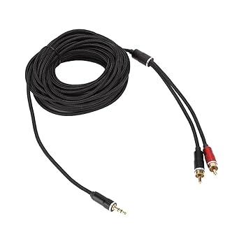 Wedinard 3.5MM to 2RCA Component ABS Cord AV Cable Video Cord for Tablet Laptop Amplifier TV,Connect Your Computer to the DVD VCD/Amplifier,No Noise, Shielding Design (#5)