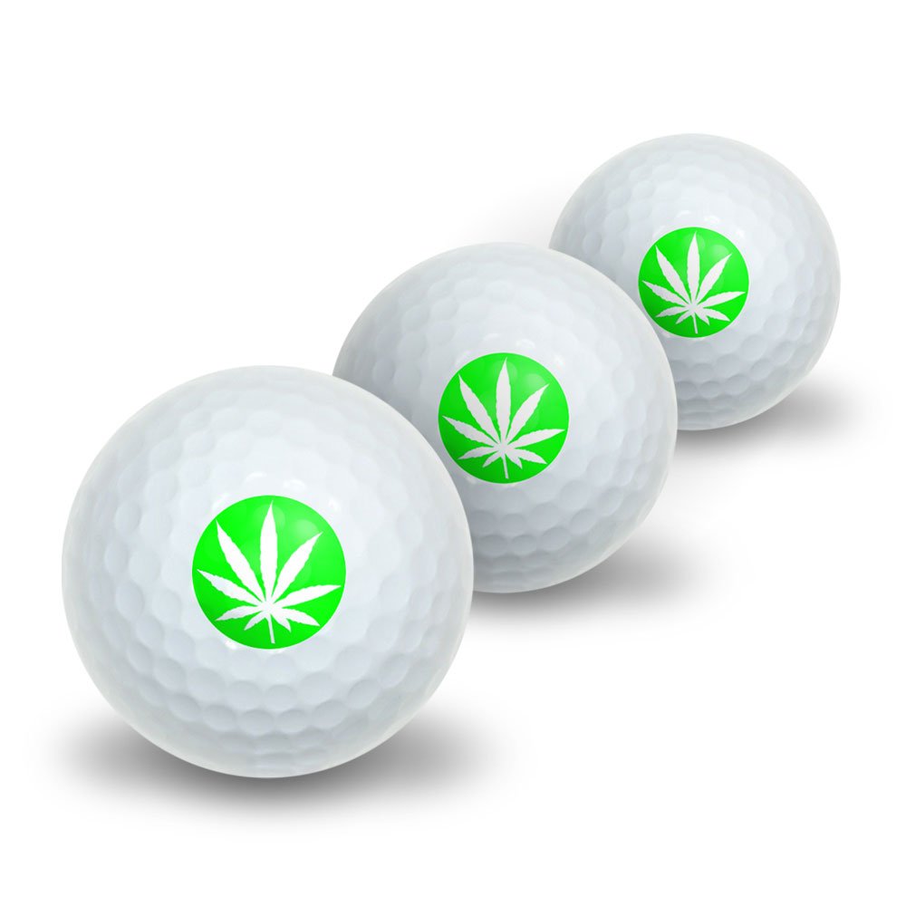 GRAPHICS & MORE Marijuana Pot Weed Leaf - Green Novelty Golf Balls 3 Pack
