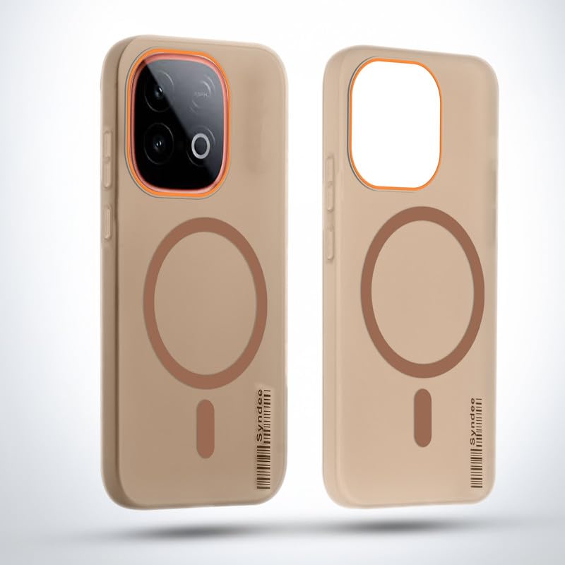 Image of Mr. Case Back Cover for iQOO Neo 10 5G Sleek Frosted Translucent Back Only Compatible with Wireless Magnetic Accessories | Anti-Scratch Shockproof Phone Case - Brown