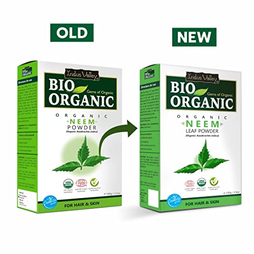 Image of INDUS VALLEY Neem Powder | Organic Azadirachta indica, 100% Organic & Chemical Free Hair Cleanser For Healthy Hair - (100g)