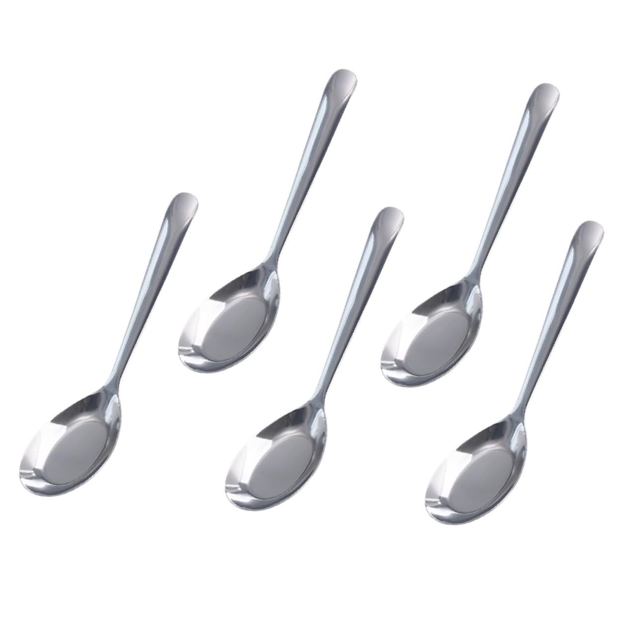 Wakauto 5pcs Stainless Steel Soup Spoons Kitchen for Rice Soup and Dumplings Design for Home Restaurants and Catering Services