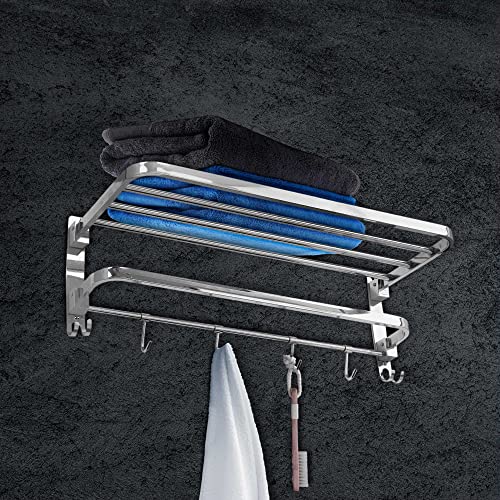 Image of Aquila by Bathla - Dorado Double Folding Stainless Steel Towel Rack /Holder /Stand for Home | Wall Mountable | Corrosion Resistant (24 inches)