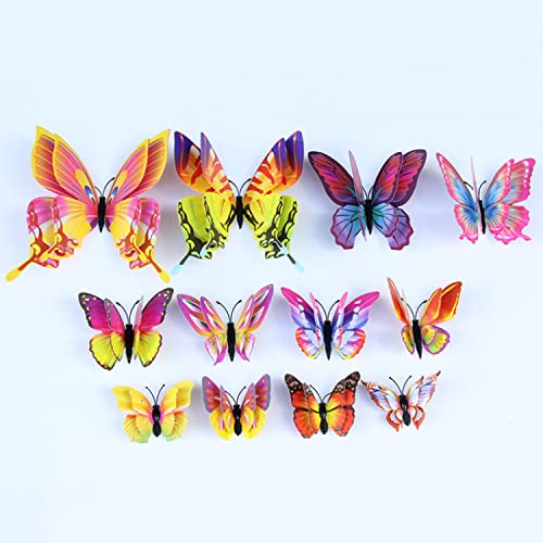 Image of JAAMSO Royals Multi 3D Magnet Butterfly Stickers for Wall, Butterfly Decoration Items, Butterfly Stickers, Butterfly Wall Decor, Butterflies, Butterflies for Wall Decoration (Set of 12)