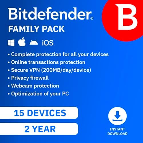 Bitdefender Family Pack – 15 Devices | 2 year Subscription | PC/Mac | Activation Code by email Bitdefender Family Pack – 15 Devices | 2 year Subscription | PC/Mac | Activation Code by email