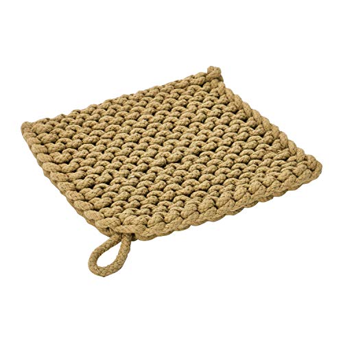 Creative Co-Op Square Cotton Crocheted Potholder, 4 Colors Entertaining Textiles, Multi #TOP1