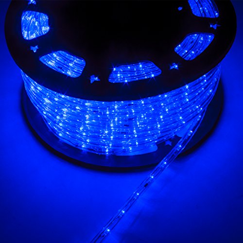 Walcut 150Ft Led Christmas Lights Outdoor Rope Lights Waterproof Flexible Crystal Clear Pvc Tubing Indoor Decorative Party Christmas Holiday Business Restaurant Light Kit, Blue 110V #TOP4