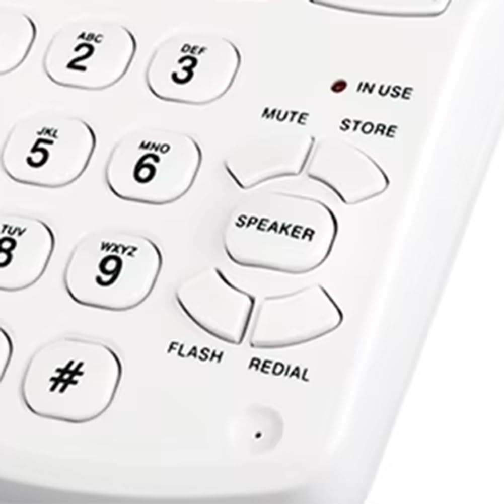 Téléphone Fixe Amplifié à Grandes Touches avec Mémoire Photo, Téléphone de Bureau Filaire.