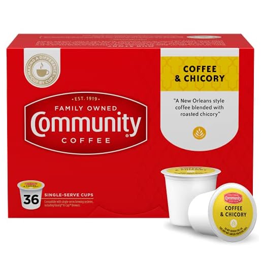 Community Coffee & Chicory 36 Count Coffee Pods, Medium Dark Roast, Compatible with Keurig 2.0 K-Cup Brewers