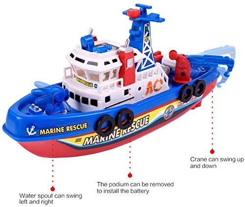 Hercugifts Bath Boat Toy, Pool Fire Boat Marine Ship ModelBath Water Toy Set Summer Toys, Birthday Gift for Kids - Thumbnail 7