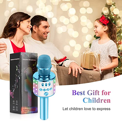 Kussla Karaoke Microphone For Kids, Wireless Singing Microphone Bluetooth Karaoke Machine With Led Lights, Magic Sing Karaoke Girls Birthday Gifts Home Ktv #TOP5