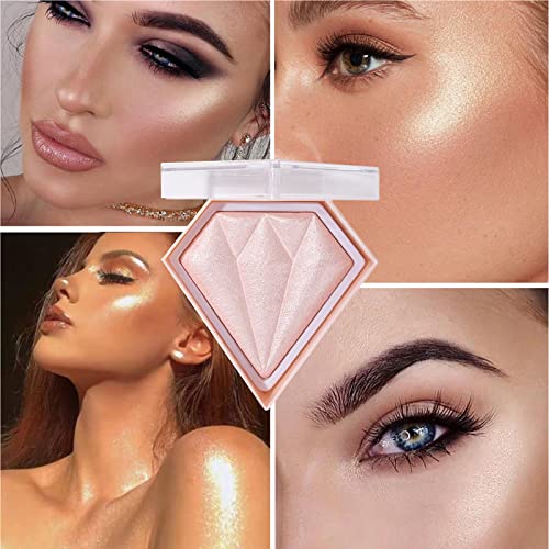 Face Highlighter Palette, Glow Highlighter, Pink Glitter Face Highlighter, Waterproof Long Lasting,Face Illuminator, Glitter Blush, Glitter Face Highlight Contouring Makeup Palette, Silky Smooth #TOP3