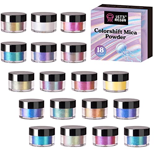 LET'S RESIN Mica Powder, 18 Jar Chameleon Mica Powder for Epoxy Resin by LET'S RESIN - Used condition - US$17.50