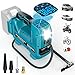 Ecarke Akku-Kompressor kompatibel mit Ma-kita 18V Akku, Max. 11 bar, Bürstenlosem Autokompressor mit Digitalem Manometer, Verlängerungsrohr und Düse für Auto, Motorrad, Fahrrad, Sportbälle - Ohne Akku