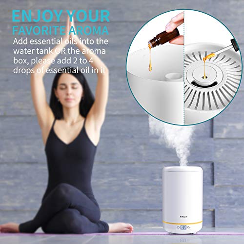 AirExpect Cool Mist Humidifier for Bedroom – Top Filling Air Humidifier with BPA Free, Ultrasonic, Whisper-Quiet, Easy Clean & Max 24h Usage, 3.5L Large Capacity for Dry Cough, Nose, Skin & Eyes