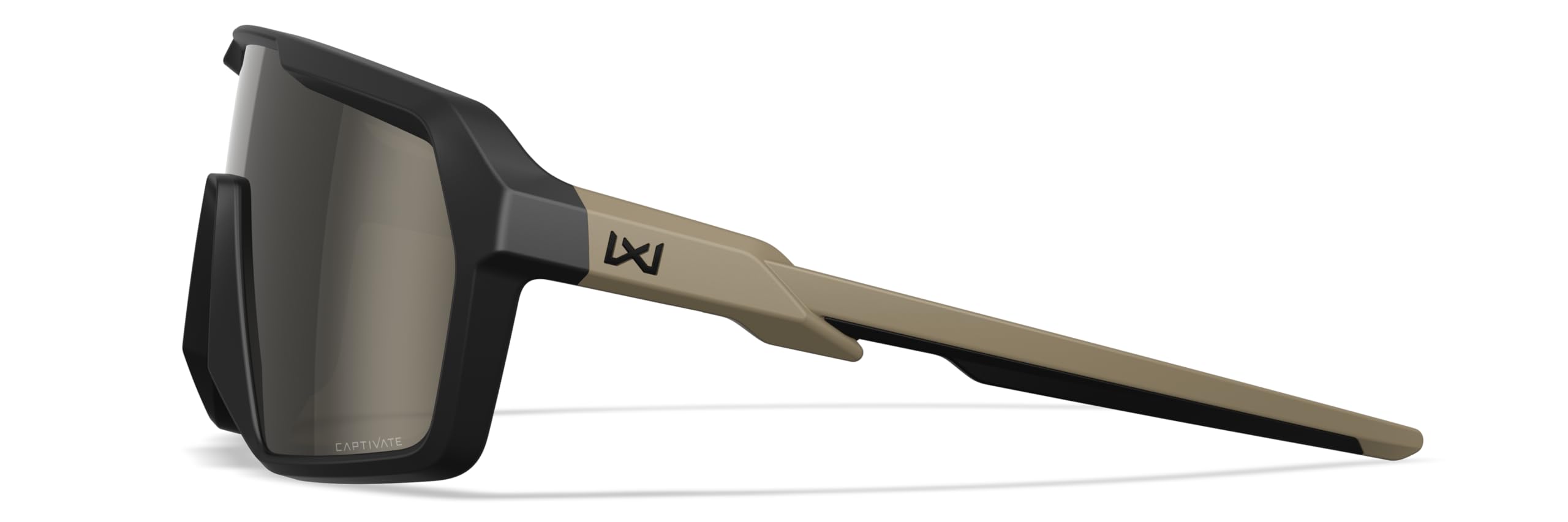 Wiley X Citadel Shield okulary przeciwsłoneczne ochronne UV tarcze strzeleckie wędkarskie rowerowe czarno-oprawione brązowe soczewki lustrzane tungstenowe