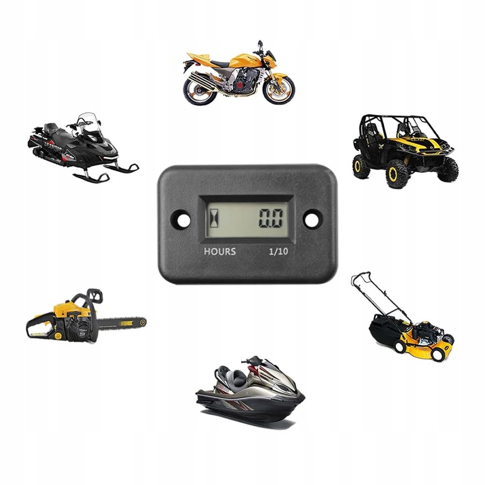 LICZNIK MOTOGODZIN CZASU PRACY SILNIKA 2T/4T 12 24V KOSIARKA MOTOCYKL QUAD