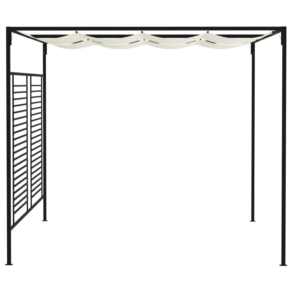 Pawilon z wysuwanym dachem, 3 x 4 x 2,3 m, kremowo-biały, poliester 180 g/m², wytrzymały pawilon grillowy do ogrodu, namiotu imprezowego, ochrona na zewnątrz podczas uroczystości rodzinnych