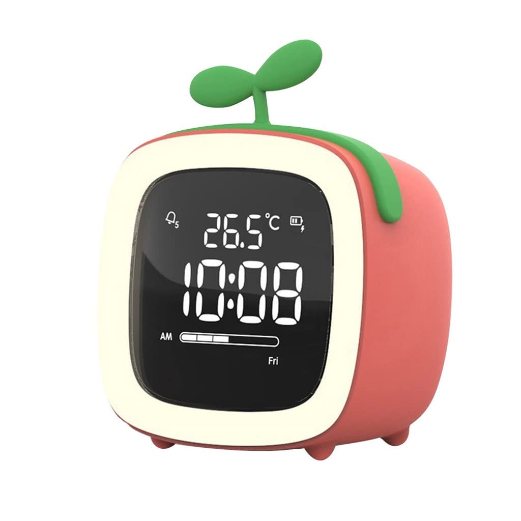 Cartoon Mini Alarm Clock Cute TV Night Alarm Clock Rechargeab Digital Coral Orange 7 9x6 6x8 2cm